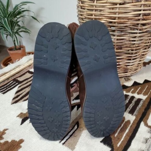 Fortress of Inca Tall Boots Suede Brown Motifs Tribal Boho Hippie Women 7 Peru - Picture 10 of 12